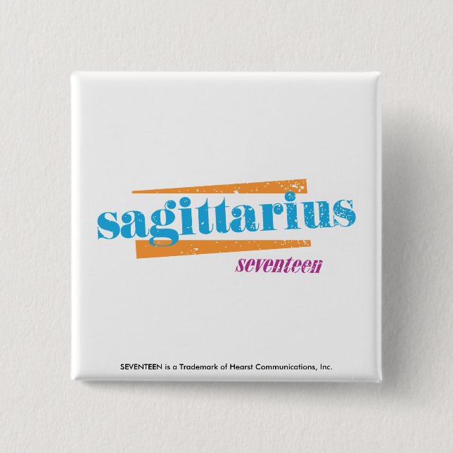 Sagittarius Aqua Pinback Button (Front)