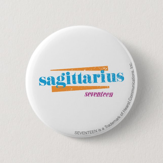 Sagittarius Aqua Pinback Button (Front)