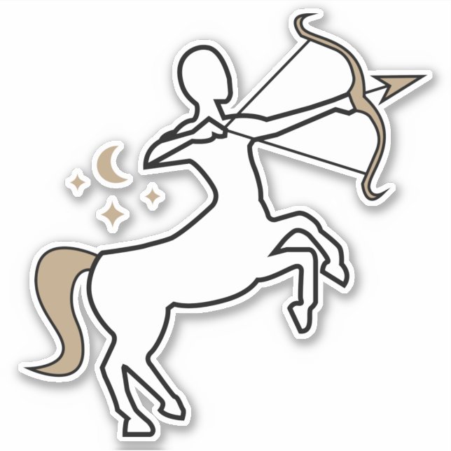 Sagittarius Archer fire sign astrological symbol Sticker (Front)