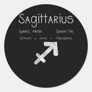 Sagittarius Archer Symbol Astrology Birthday Gift Classic Round Sticker
