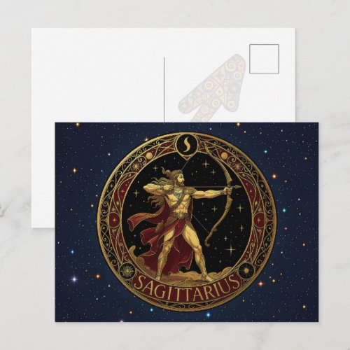 Sagittarius Archer Zodiac Symbol For Him Postcard