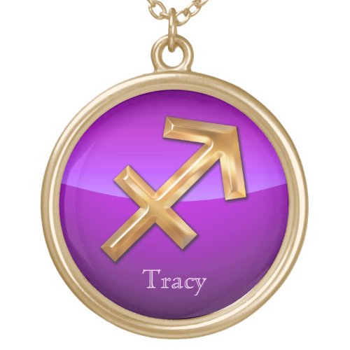 Sagittarius Astrological Sign Gold Plated Necklace