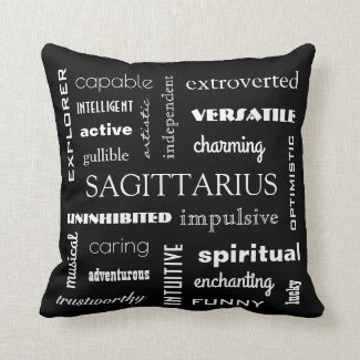 Sagittarius Astrological Throw Pillow