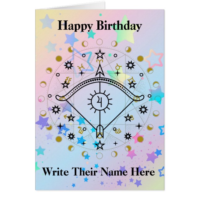 Sagittarius Astrology Birthday Card Nov 22-Dec 21 (Front)