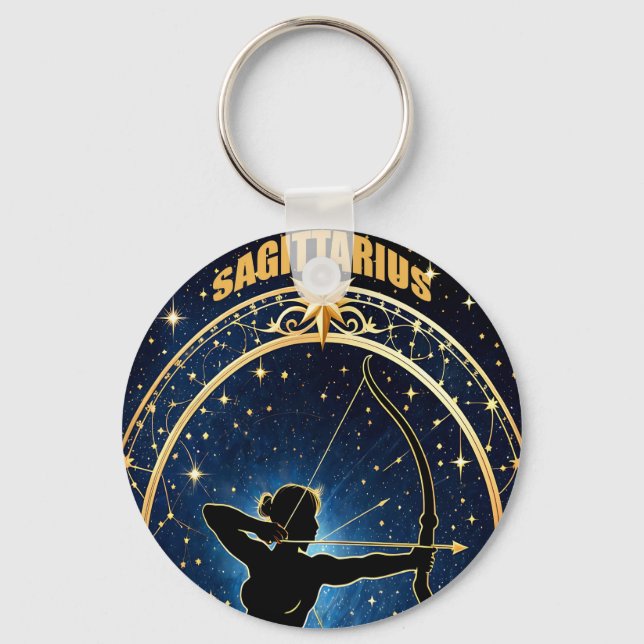 Sagittarius astrology sign keychain (Front)