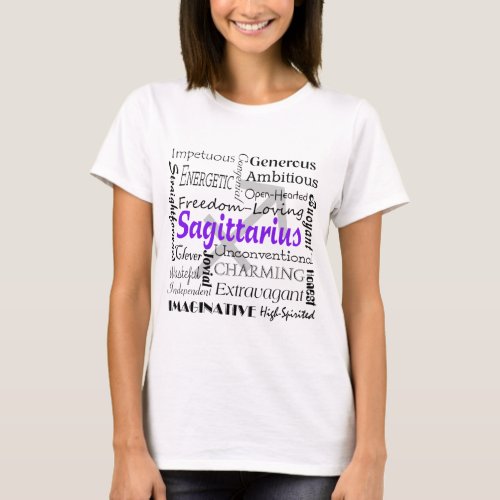 Sagittarius Astrology Zodiac Horoscope Collage T_Shirt