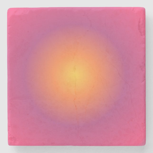 Sagittarius Aura Gradient Zodiac, Purple Yellow  Stone Coaster (Front)