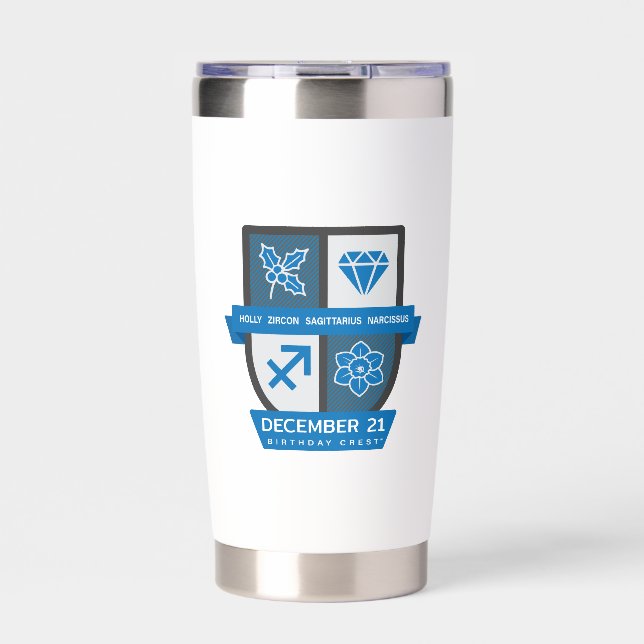 Sagittarius Birthday Crest™ December 1-21 Insulated Tumbler (Front)