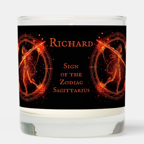 Sagittarius Birthday Gift Add Name Sandalwood Scented Candle