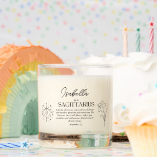 Sagittarius Birthday Gift Zodiac Sign Vanilla Scented Candle