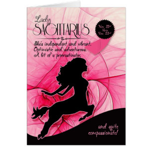 Sagittarius Birthday Her Pink Nov 23rd to Dec 22nd Cards