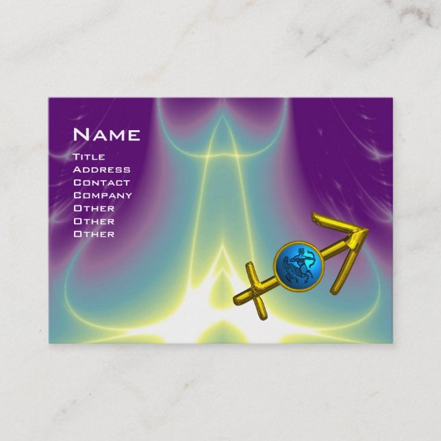 SAGITTARIUS - blue violet purple Business Card (Front)
