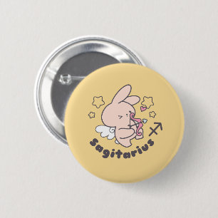 Sagittarius Bunny: Love's Adventurous Archer Button