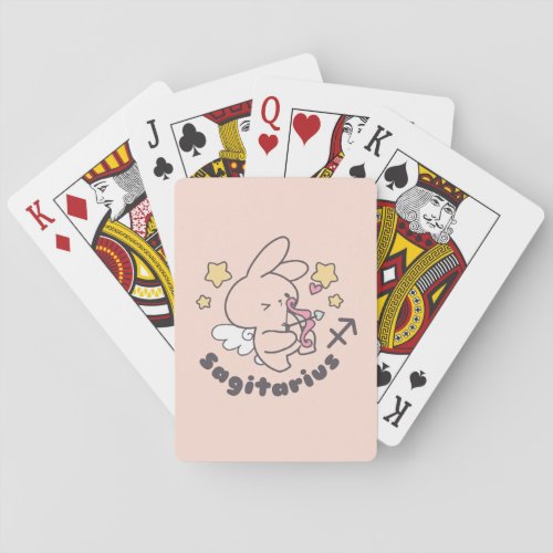 Sagittarius Bunny Loves Adventurous Archer Playing Cards