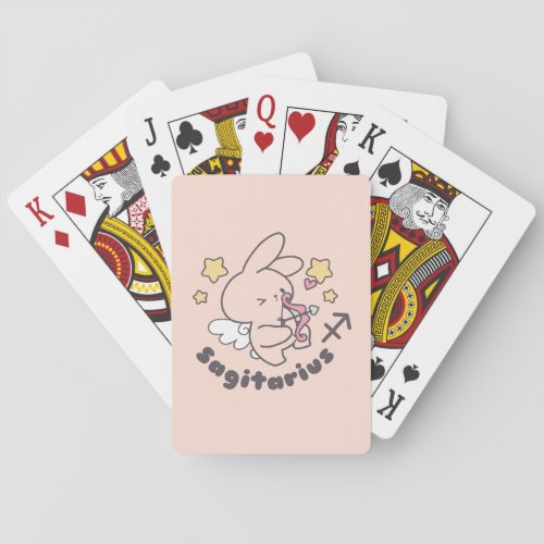 Sagittarius Bunny Loves Adventurous Archer Poker Cards