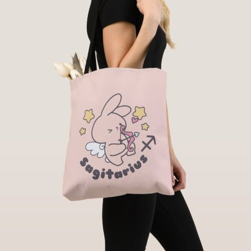 Sagittarius Bunny Loves Adventurous Archer Tote Bag
