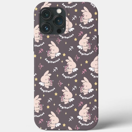 Sagittarius Bunny Pattern Loves Cosmic Dance II iPhone 13 Pro Max Case