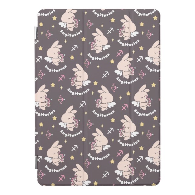 Sagittarius Bunny Pattern: Love's Cosmic Dance II iPad Pro Cover (Front)