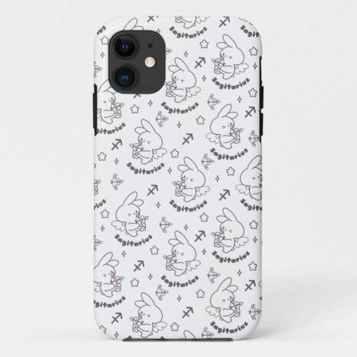 Sagittarius Bunny Pattern Loves Cosmic Dance III iPhone 11 Case