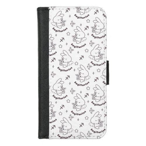 Sagittarius Bunny Pattern Loves Cosmic Dance III iPhone 87 Wallet Case