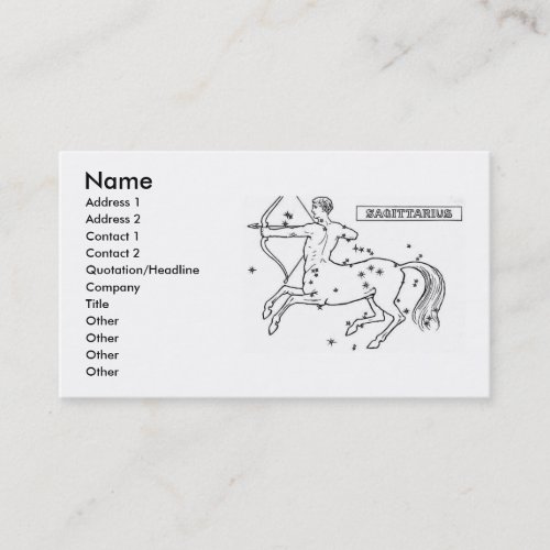 Sagittarius Business Card
