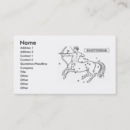Customizable Sagittarius Business Card