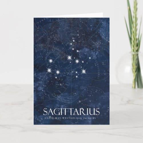Sagittarius Card with name starsign zodiac