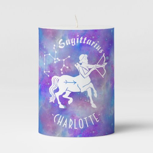 Sagittarius Centaur Constellation Stars Birthday Pillar Candle