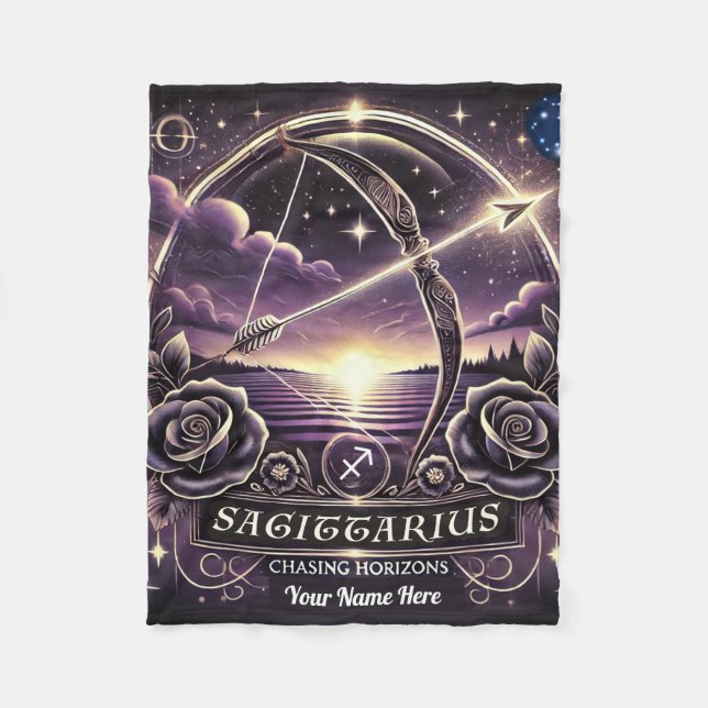 Sagittarius “Chasing Horizons” Fleece Blanket (Front)
