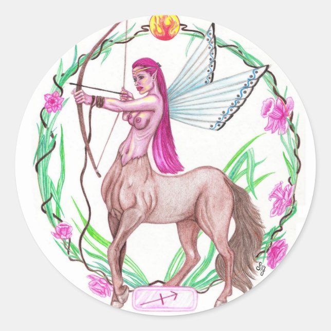 Sagittarius Classic Round Sticker (Front)