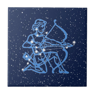 Sagittarius  Constellation and Sun Sign with Stars Ceramic Tile