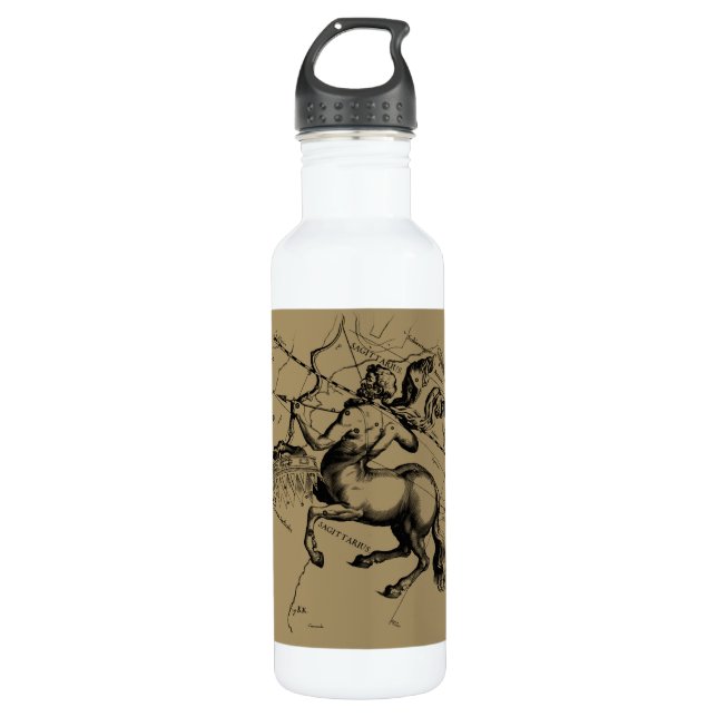Sagittarius Constellation Hevelius1690 Nov22-Dec21 Stainless Steel Water Bottle (Front)