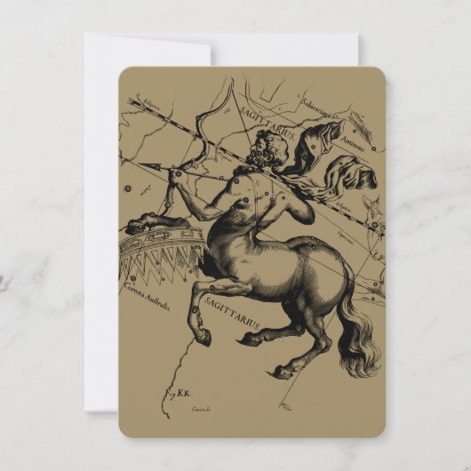 Sagittarius Constellation Hevelius 1690 Engraving (Front)