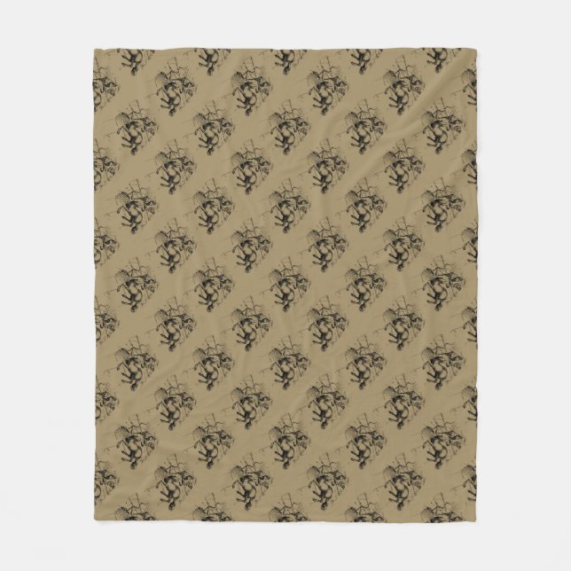 Sagittarius Constellation Hevelius 1690 Engraving Fleece Blanket (Front)