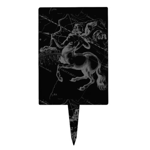 Sagittarius Constellation Hevelius Map on Black Cake Topper