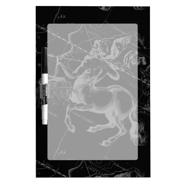 Sagittarius Constellation Hevelius Map on Black Dry-Erase Board (Front)