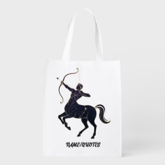 Sagittarius Constellation Line Art – Cosmic Zodiac Grocery Bag