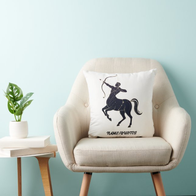 Sagittarius Constellation Line Art – Cosmic Zodiac Throw Pillow (Chair)