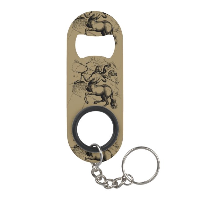 Sagittarius Constellation Map by Hevelius Keychain Bottle Opener (Back)