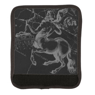Sagittarius Constellation Map by Hevelius on Black Luggage Handle Wrap