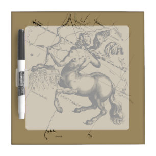 Sagittarius Constellation Map Engraving Hevelius Dry Erase Board
