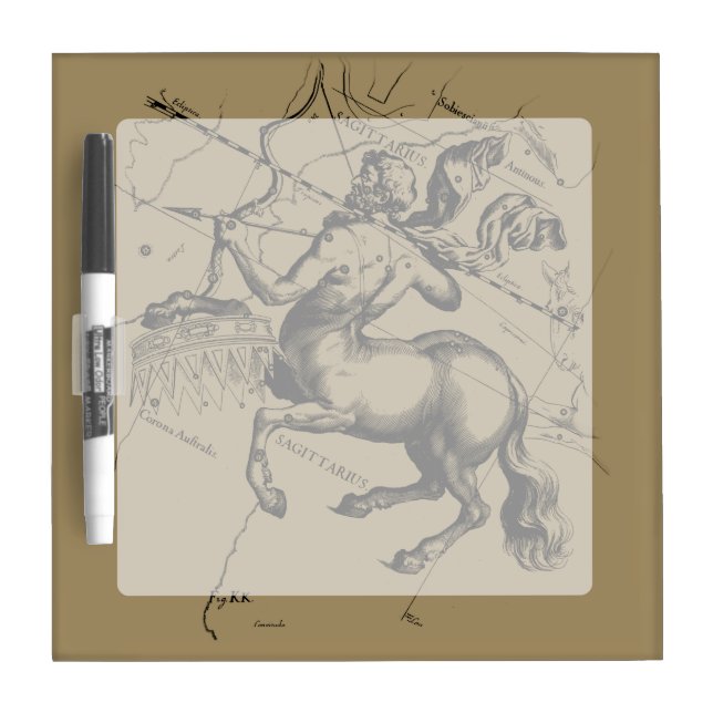 Sagittarius Constellation Map Engraving Hevelius Dry Erase Board (Front)