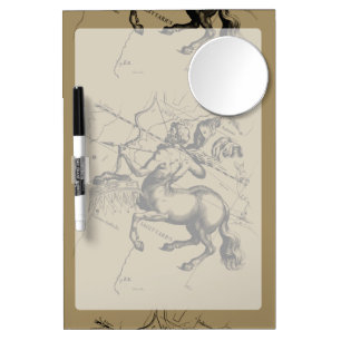 Sagittarius Constellation Map Engraving Hevelius Dry Erase Board With Mirror