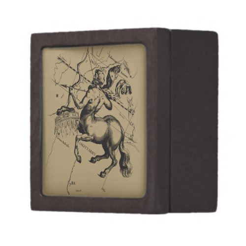 Sagittarius Constellation Map Engraving Hevelius Gift Box