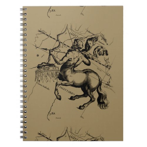 Sagittarius Constellation Map Engraving Hevelius Notebook