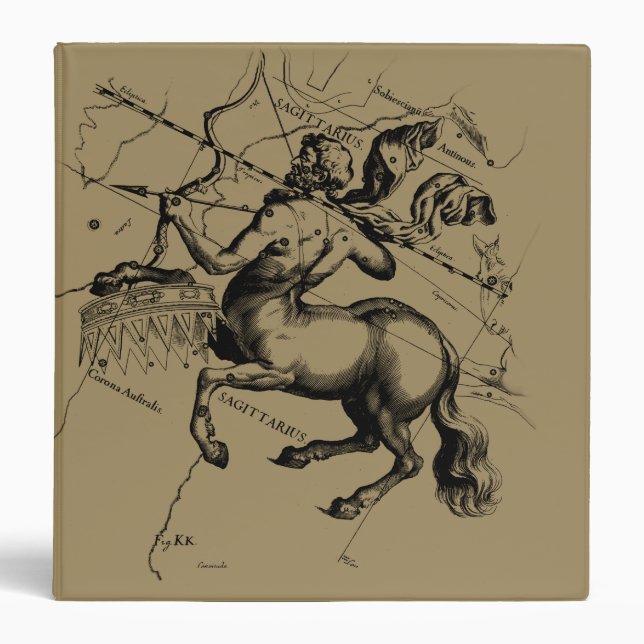 Sagittarius Constellation Map Hevelius 1690 Binder (Front)