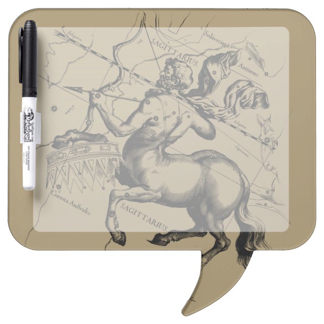 Sagittarius Constellation Map Hevelius 1690 Dry Erase Board (Front)