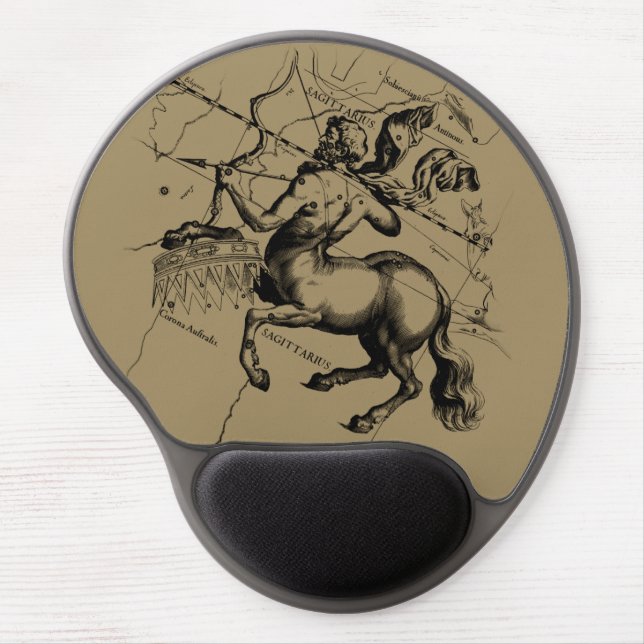 Sagittarius Constellation Map Hevelius 1690 Gel Mouse Pad (Front)