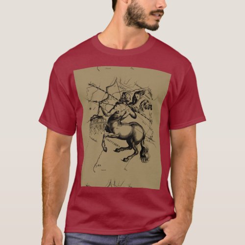 Sagittarius Constellation Map Hevelius 1690 T_Shirt