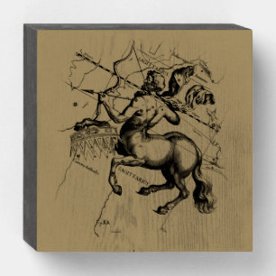 Sagittarius Constellation Map Hevelius 1690 Wooden Box Sign